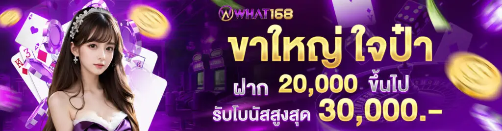Big legs, generous, continuous deposits every month, deposit 20,000 or more, receive a maximum bonus of 30,000 baht.1